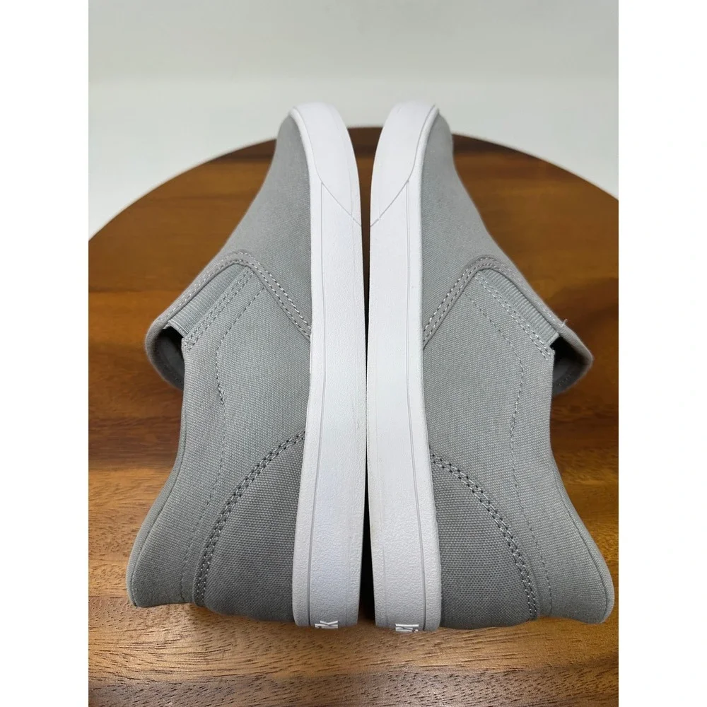 Kizik Venice Slip On Sneakers Grey Canvas Hands Free Shoes Mens 8W Womens 9.5W